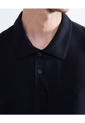 Polo Para Hombre Cuello Tejido  Color Negro Marca Seven Seven #45110813