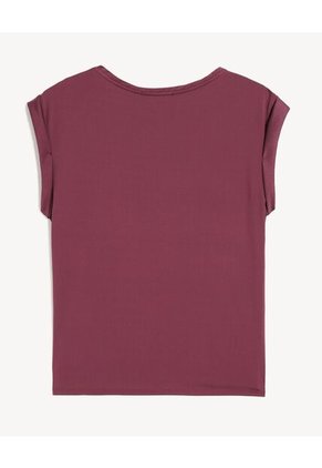 Blusa Para Mujer Manga Corta Color Vino Marca Seven Seven #28124092