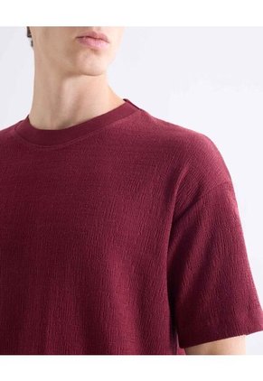 Camiseta Relaxed Texturizada  Para Hombre Vino Seven Seven