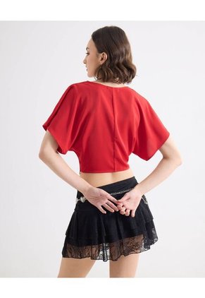 Blusa Para Mujer Manga Corta Color Rojo Marca Seven Seven #28124110