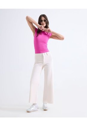 Body Cuello Redondo Licrado  Para Mujer Rosa Seven Seven