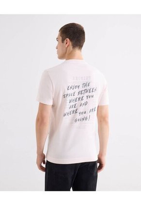 Camiseta Regular Estampada  Para Hombre Rosa Seven Seven