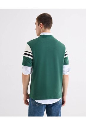 Camiseta Regular Con Bloque En Mangas  Para Hombre Verde Seven Seven