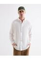 Camisa En Efecto Lino  Para Hombre Marfil Seven Seven de Seven Seven