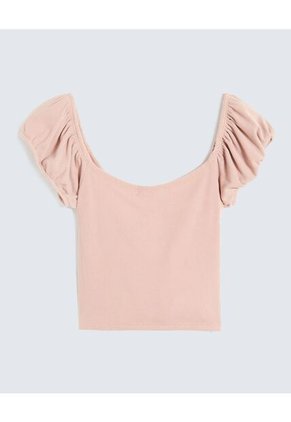 Crop Top Botones Decorativos  Para Mujer Rosa Seven Seven