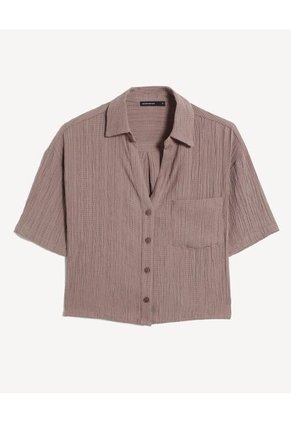 Blusa Para Mujer Manga Corta Color Taupe Marca Seven Seven #28124152