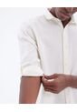 Camisa En Efecto Lino  Para Hombre Marfil Seven Seven de Seven Seven