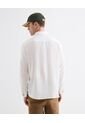 Camisa En Efecto Lino  Para Hombre Marfil Seven Seven de Seven Seven