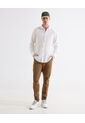 Camisa En Efecto Lino  Para Hombre Marfil Seven Seven de Seven Seven