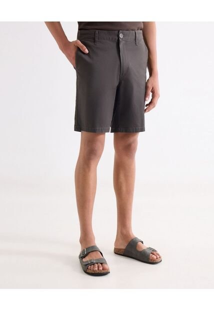 Short Chino Básico  Para Hombre Gris Seven Seven