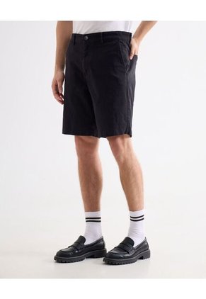 Bermuda Tipo Chino Con Bolsillos  Para Hombre Negro Seven Seven
