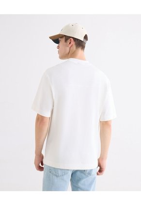 Camiseta Oversize Básica  Para Hombre Blanco Seven Seven
