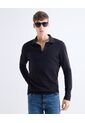 Polo En Tricot  Para Hombre Negro Seven Seven de Seven Seven