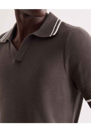 Polo Tejido Fit Regular  Para Hombre Verde Seven Seven