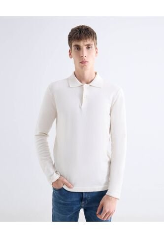 Polo  Para Hombre M/L Cuello Tejido Sin Bolsillo Color Marfil Marca Seven Seven #45110923 Seven Seven