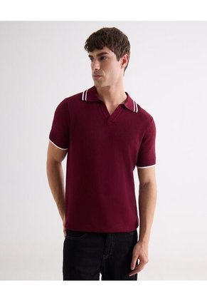 Polo Tejido Fit Regular  Para Hombre Vino Seven Seven