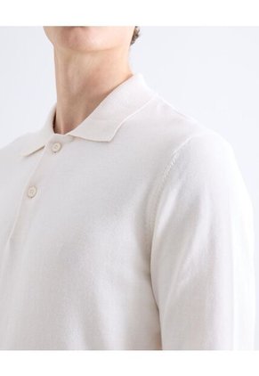 Polo En Tricot  Para Hombre Marfil Seven Seven