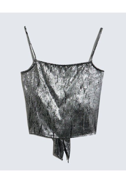 Blusa Para Mujer Manga Sisa Color Plata Marca Seven Seven #28123972