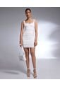 Vestido Manga Sisa Mujer Seven Poliéster Blanco 28171155-10020 de Seven Seven