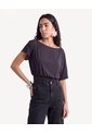 Camiseta Escote Ojal  Para Mujer Negro Seven Seven de Seven Seven