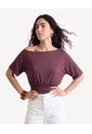 Camiseta Escote Ojal  Para Mujer Café Seven Seven de Seven Seven