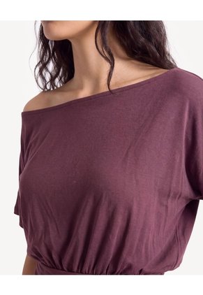 Camiseta Escote Ojal Para Mujer Café Seven Seven
