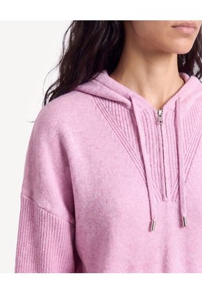 Saco Hoodie Con Zipper Para Mujer Rosado Seven Seven
