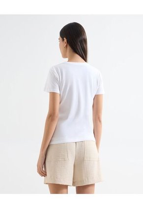 Camiseta Para Mujer Manga Corta Cuello Redondo Color Crudo Marca Seven Seven #28096215