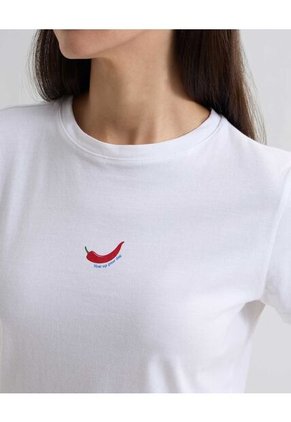 Camiseta Para Mujer Manga Corta Cuello Redondo Color Crudo Marca Seven Seven #28096215