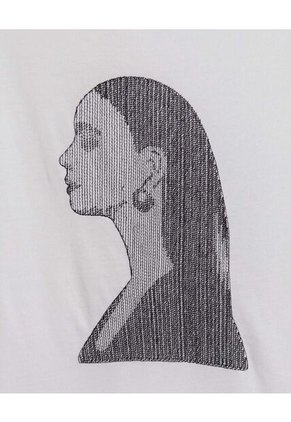 Camiseta Con Bordado  Para Mujer Crudo Seven Seven