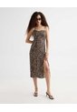 Vestido Largo Estampado  Para Mujer Dorado Seven Seven de Seven Seven