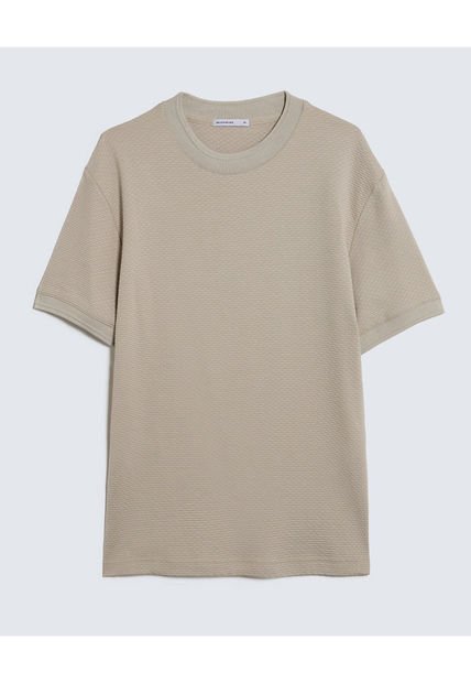 Camiseta Para Hombre Manga Corta Color Beige Marca Seven Seven #45092537