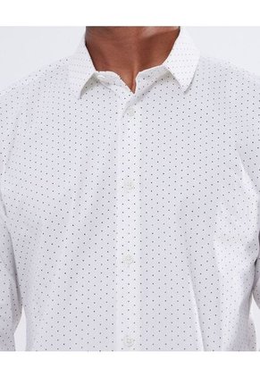 Camisa Para Hombre Manga Larga  Color Crema Marca Seven Seven #45012062