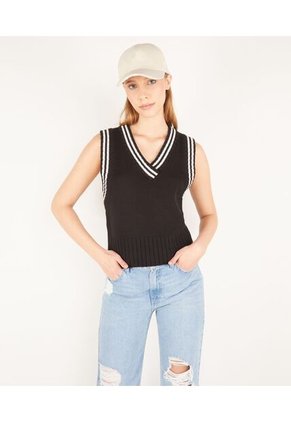 Chaleco  Mujer Seven Algodón Negro 28250099-10