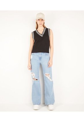 Chaleco  Mujer Seven Algodón Negro 28250099-10