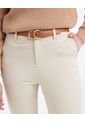 Pantalón Chino Con Cinturón  Para Mujer Beige Seven Seven de Seven Seven