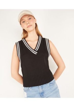 Chaleco  Mujer Seven Algodón Negro 28250099-10