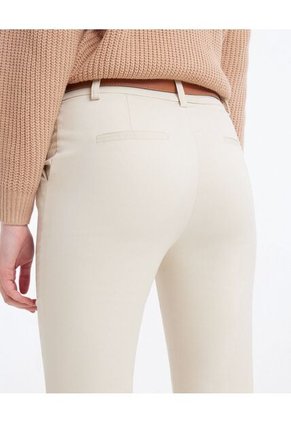 Pantalón Chino Con Cinturón  Para Mujer Beige Seven Seven