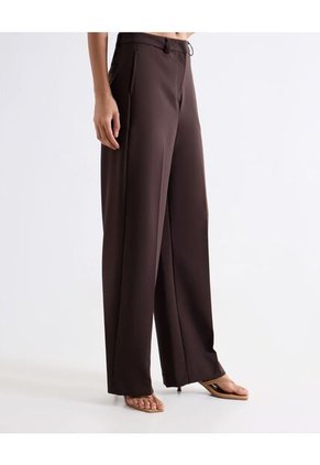 Pantalón Wide Leg Con Pasadores  Para Mujer Café Seven Seven