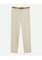 Pantalón Chino Con Cinturón  Para Mujer Beige Seven Seven de Seven Seven