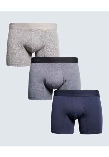 Pack X 3 Bóxer Medio X3 Para Hombre Gris Seven Seven