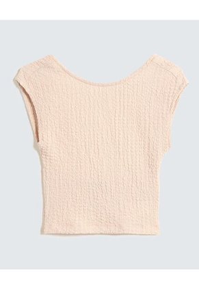 Camiseta Texturizada  Para Mujer Beige Seven Seven