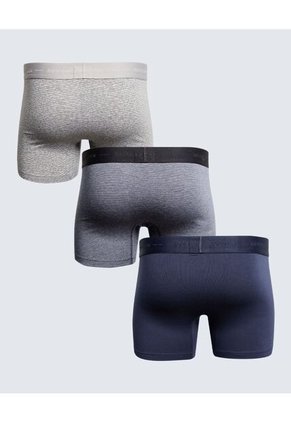 Pack X 3 Bóxer Medio X3 Para Hombre Gris Seven Seven