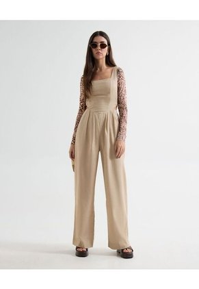 Enterizo Para Mujer Manga Sisa Color Beige Marca Seven Seven #28320431