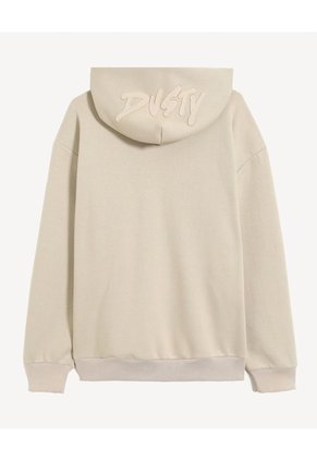 Buzo Hoodie Con Bordado Posterior  Para Hombre Beige Seven Seven