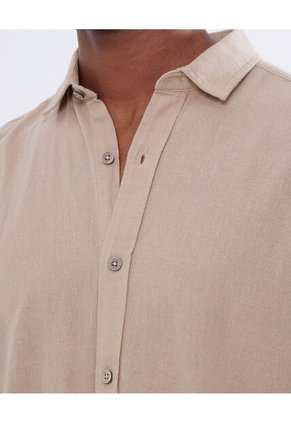 Camisa Para Hombre Manga Larga  Color Camel Marca Seven Seven #45012037