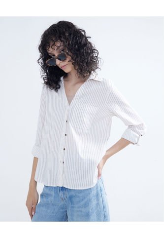 Blusa Para Mujer Manga Larga Color Beige Marca Seven Seven #28123888 Seven Seven