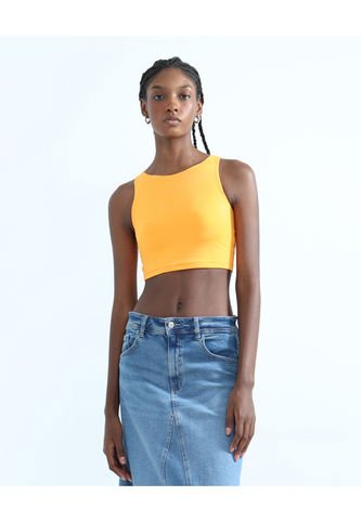 Camiseta Para Mujer Manga Sisa Color Naranja Marca Seven Seven #28095768 Seven Seven