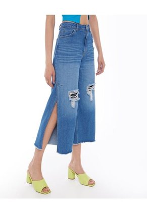 Jean Para Mujer Culotte Color Azul Medio Marca Seven Seven #28160705