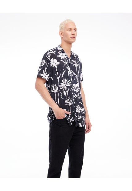 Camisa Para Hombre Manga Corta  Color Negro Marca Seven Seven #45011838
